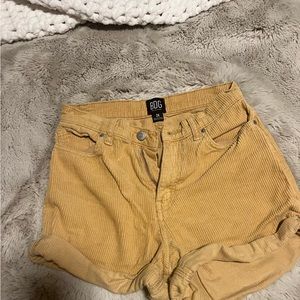 Size 24 mustard corduroy shorts